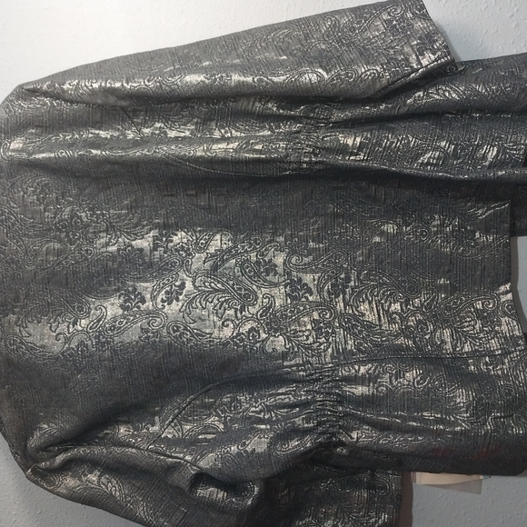 Silver Paisley Button-Up Jacket NWT 20W ALFRED DUNNER - Picture 3 of 7
